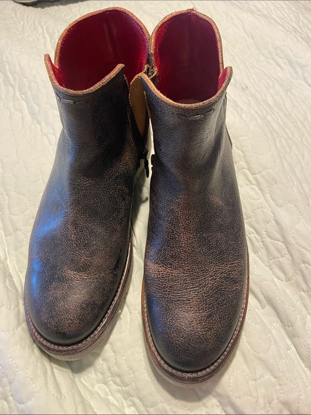 Bed Stu ladies Lydia ankle Boots with Red Lining 8.5
